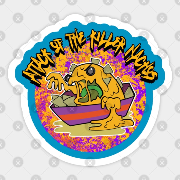 Attack Of The Killer Nachos Graphic Sticker by CTJFDesigns